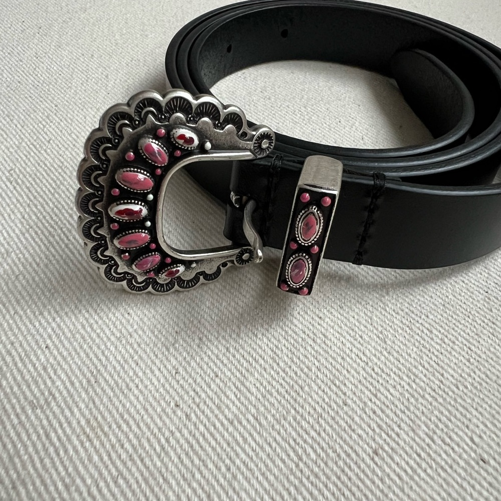 Isabel Marant Temoia Shell Buckle Leather Belt size 90 - Picture 3 of 8